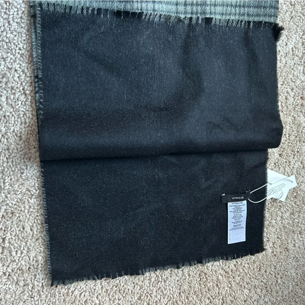 TODAY ONLY Vince Merino Wool Cashmere Classic Plaid Scarf/ Christmas Gift